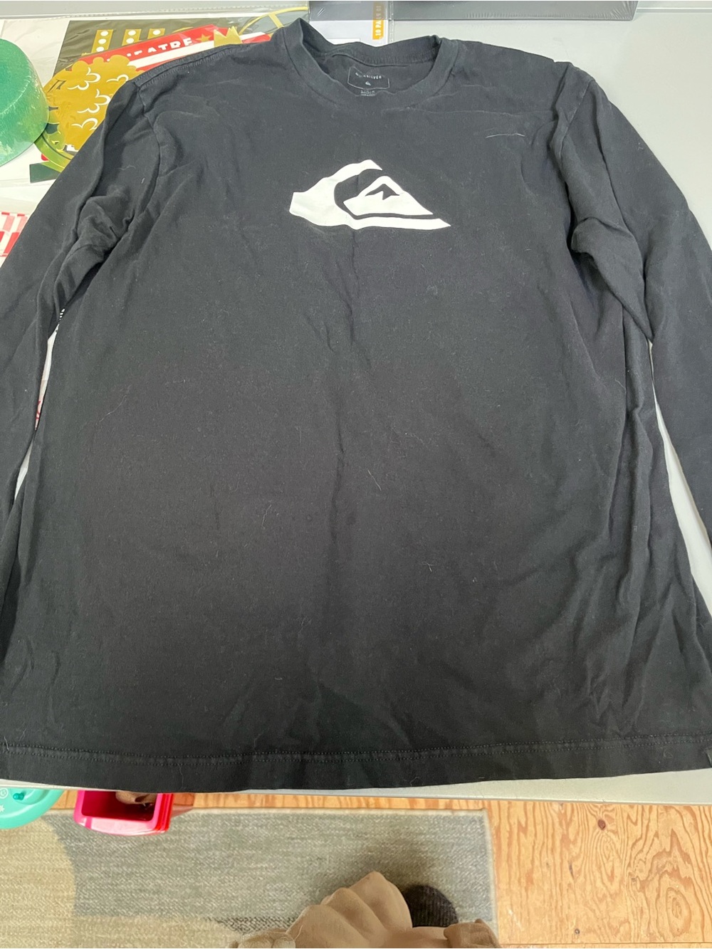 Quiksilver Black Crew Neck Tee with Subtle Label